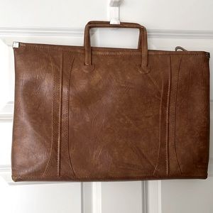 Incredible Vintage Bag | Cognac Tan Vegan Leather | Laptop Computer Tote